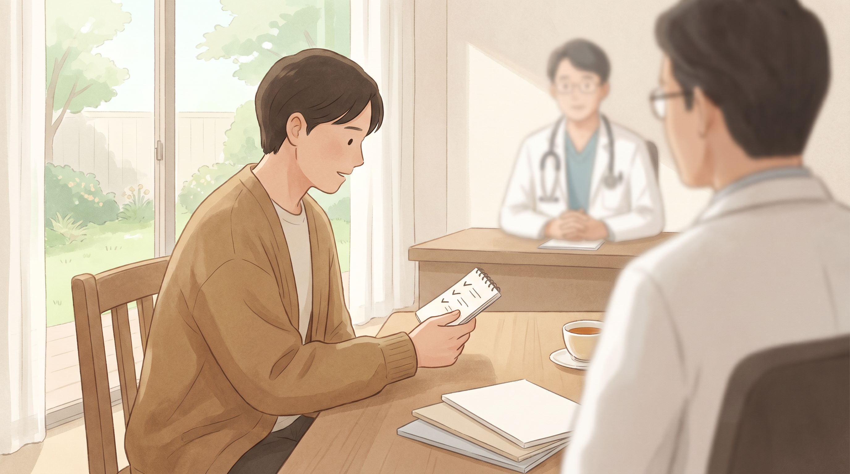 病院へ行くか迷う時の使い方は、「受診を先延ばしする理由探し」にしないのイメージ図
