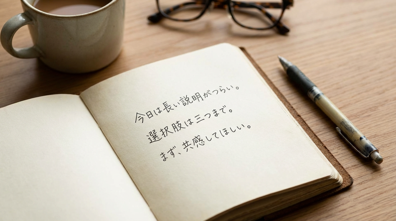 AIに話しかける前に、自分の気持ちや状況を少しだけ言葉にする