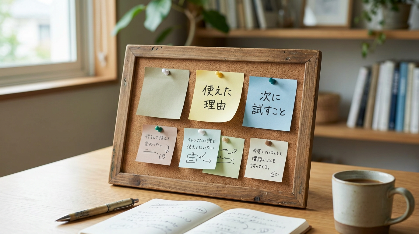AIから得た気づきを、自分の考えとして残すためのメモと振り返り