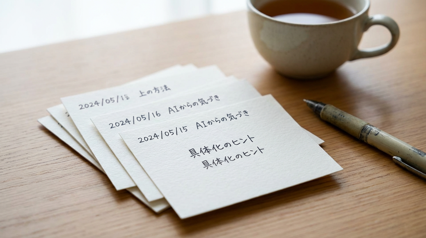 AIから得た気づきを、自分の考えとして残すためのメモと振り返り