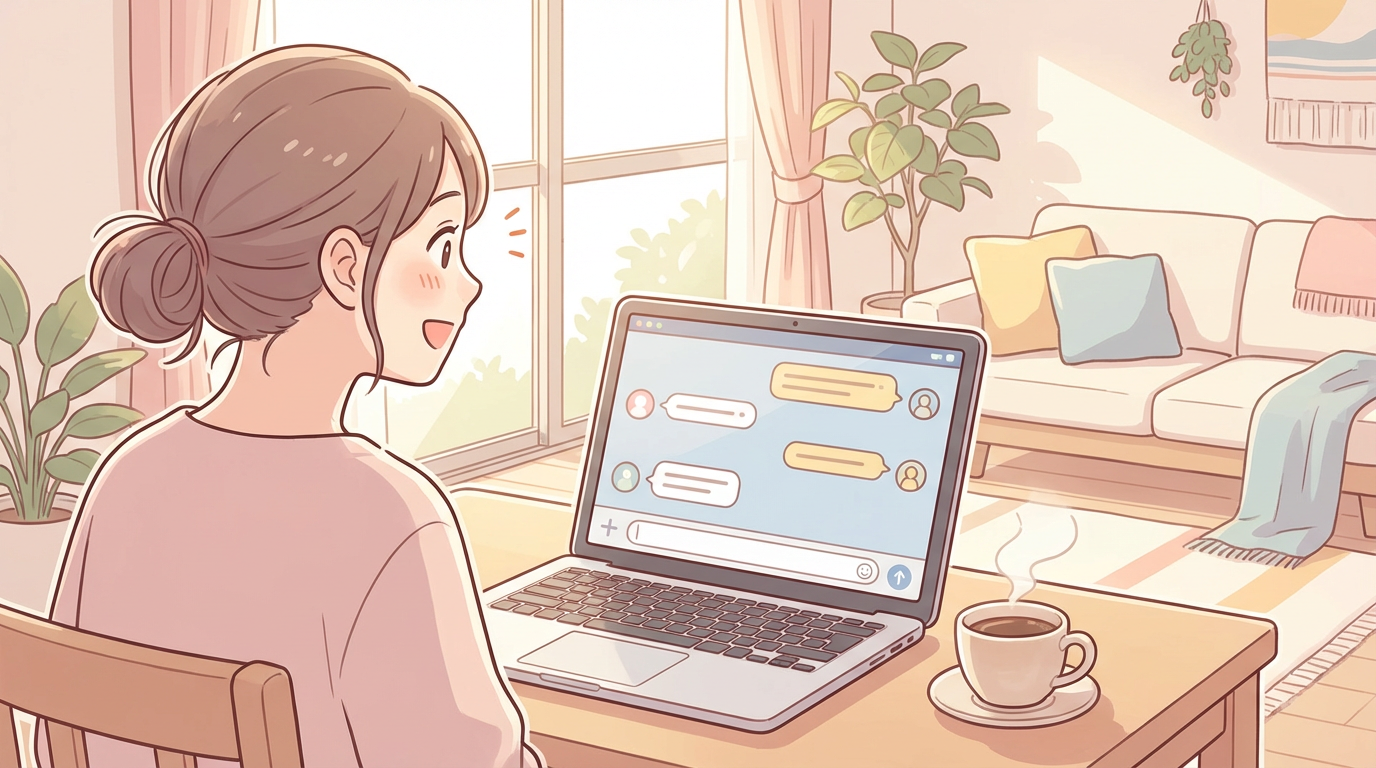 はじめてのAIチャットのイラスト
