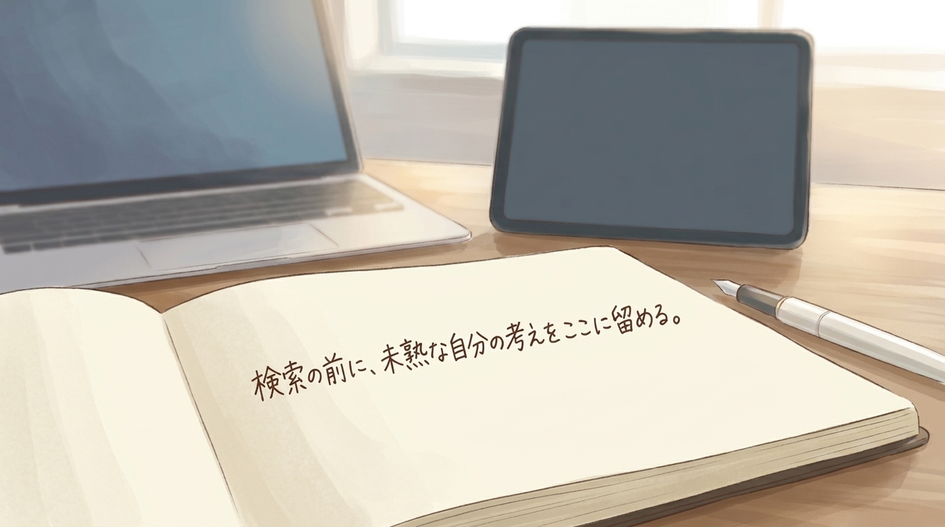 AIや検索で答えを集める前に、自分の考えを弱くても残しておく意味