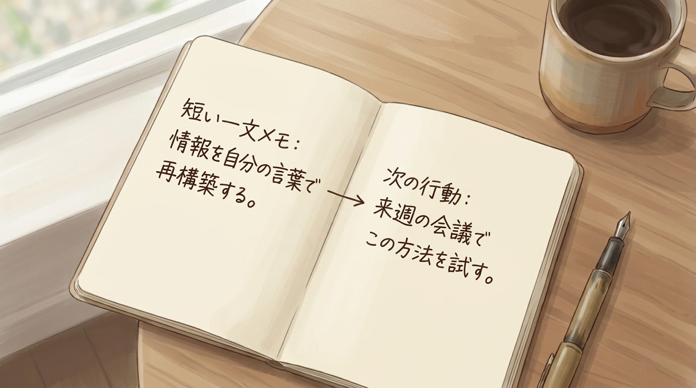 たくさん読んだのに頭に残らないとき、情報を自分の言葉へ戻すメモの作り方