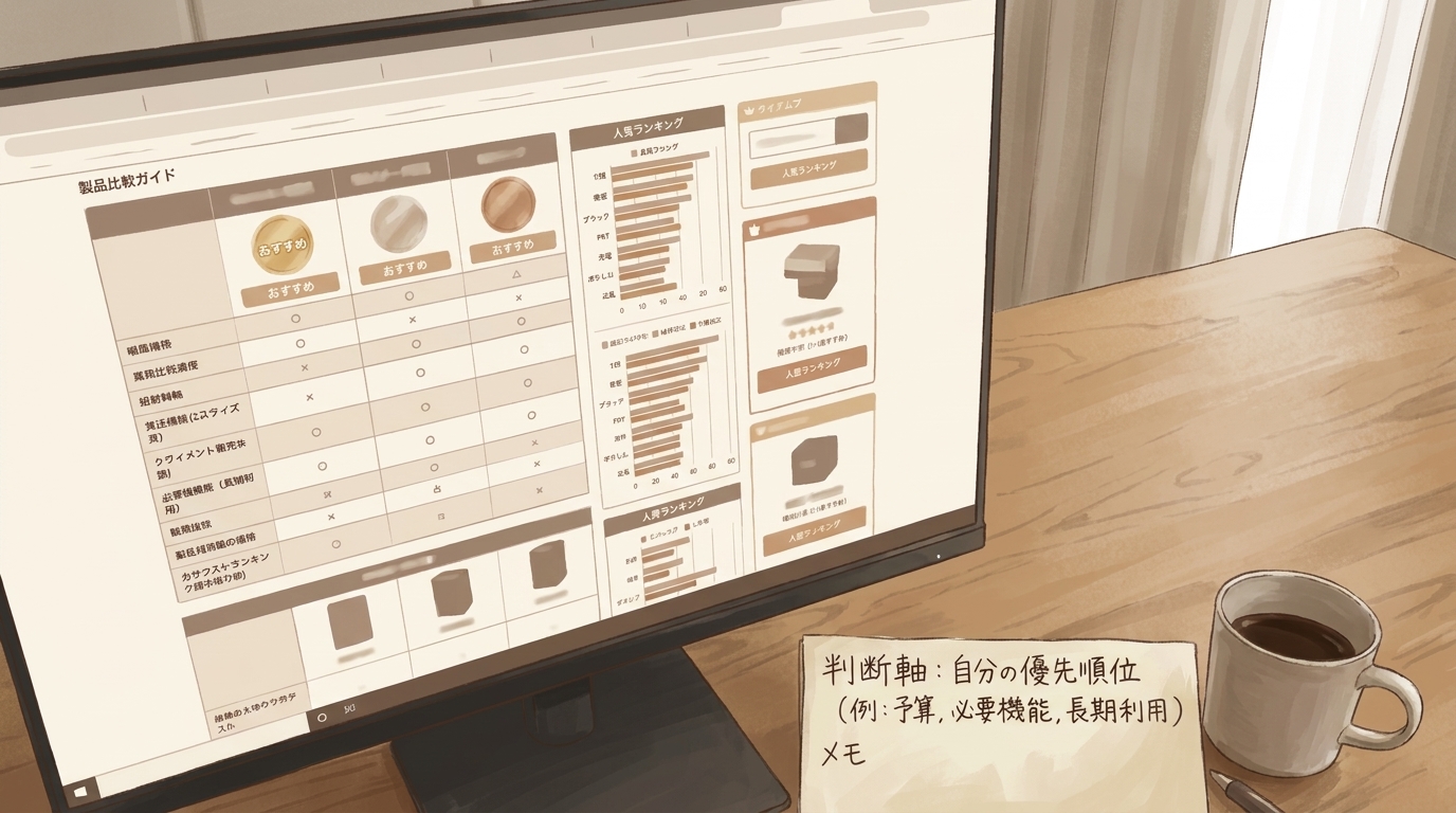 比較記事やおすすめ情報に振り回されないために、先に持っておきたい判断軸