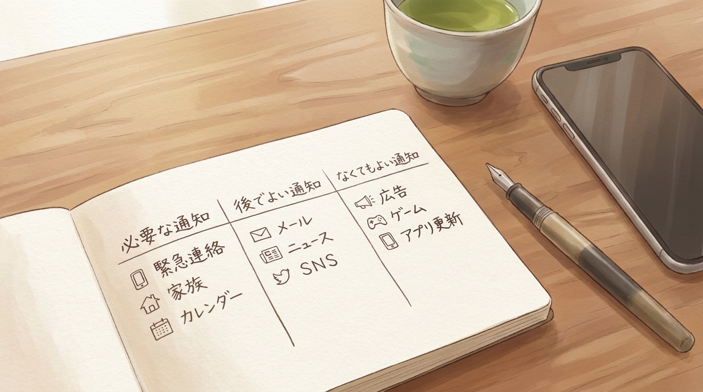 通知に追われる毎日を少し静かにするために、最初に見直したいこと
