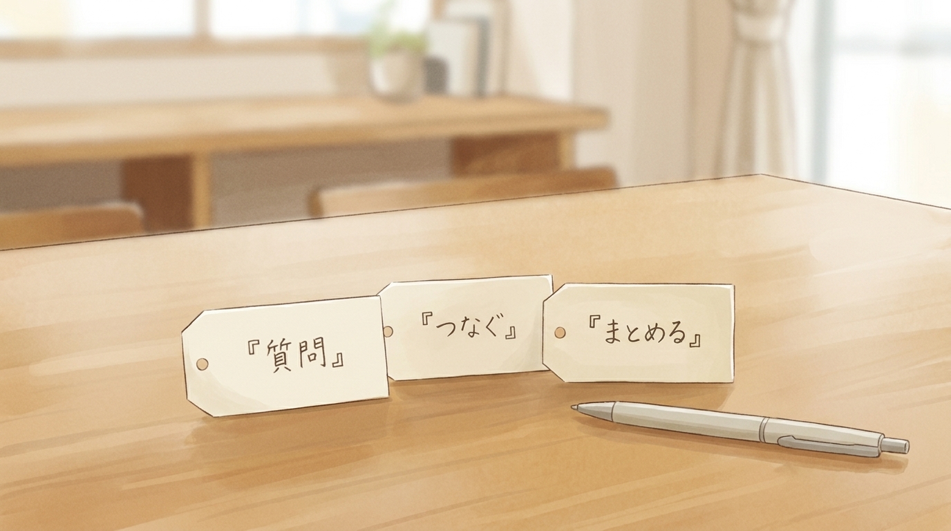 『話す役割』があると人は話しやすい──質問役・つなぎ役・要約役という入口