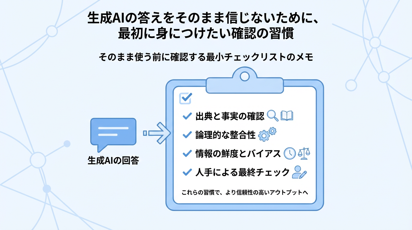 生成AIの答えをそのまま信じないために、最初に身につけたい確認の習慣